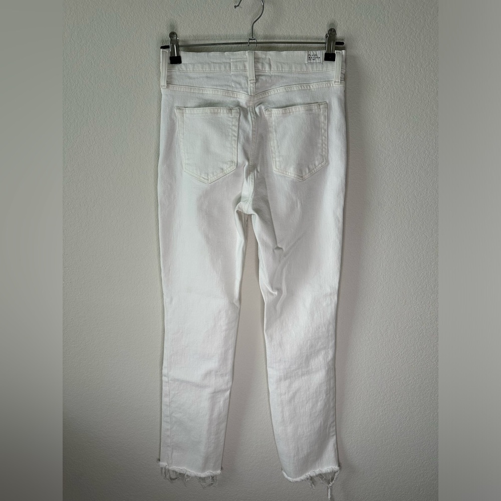 FRANK & EILEEN Cork Distressed Hem White Denim Slim Jeans SZ 26 - Picture 9 of 12